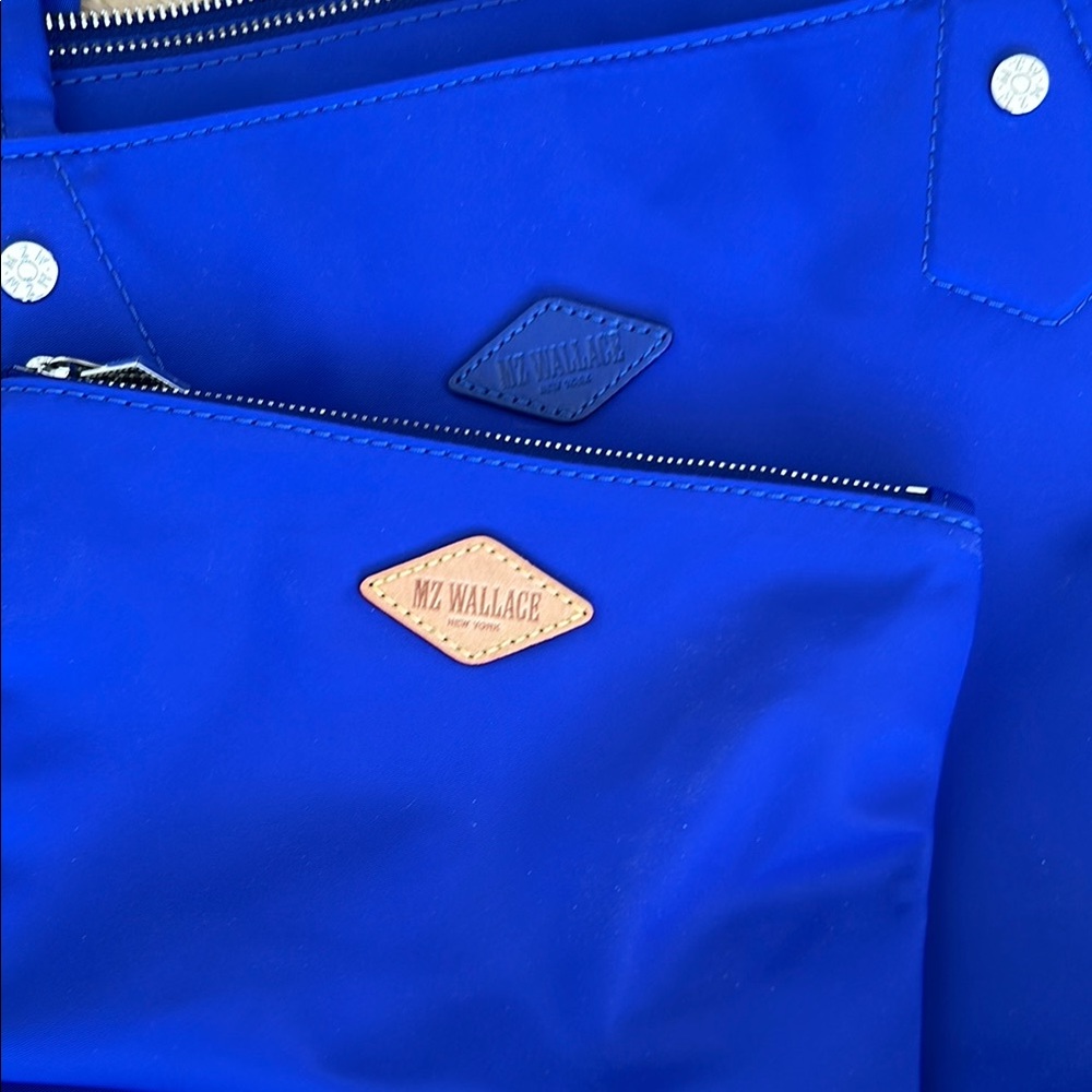 MZ Wallace Royal Blue Nylon Tote with Removable Pouch - Picture 2 of 6